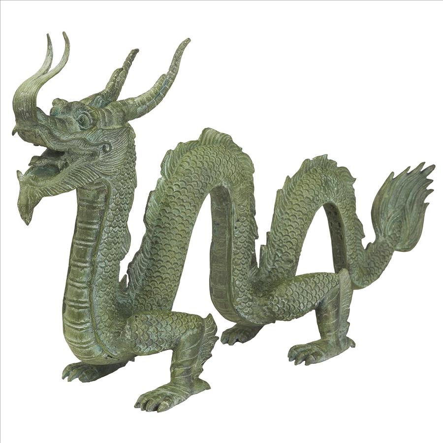 Asian Dragon of the Grand Temple Cast Bronze Garden Statue