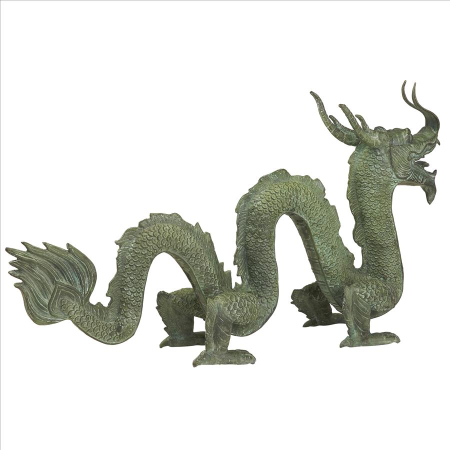 Asian Dragon of the Grand Temple Cast Bronze Garden Statue