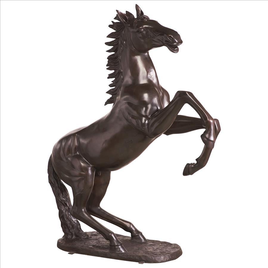 Unbridled Spirit, Rearing Horse Cast Bronze Garden Statue