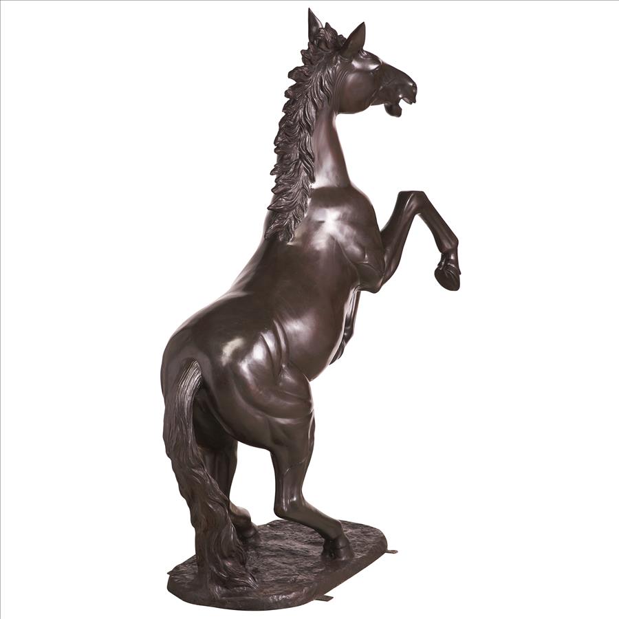 Unbridled Spirit, Rearing Horse Cast Bronze Garden Statue