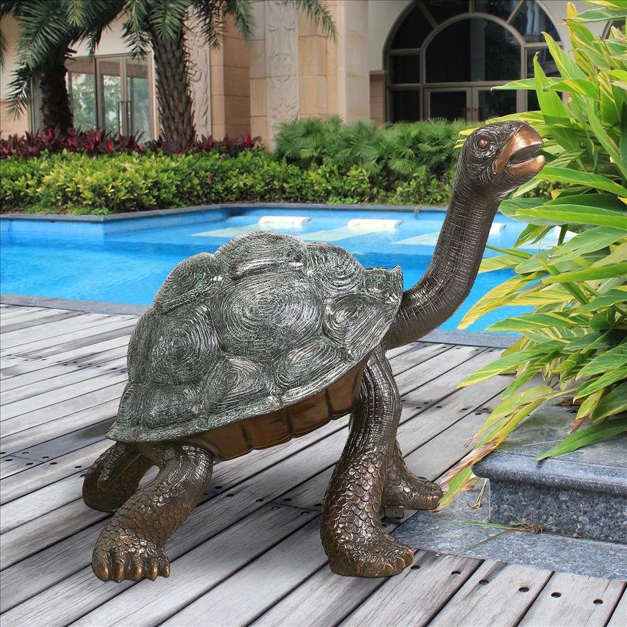 The Curious Tortoise Cast Bronze Turtle Garden Statue