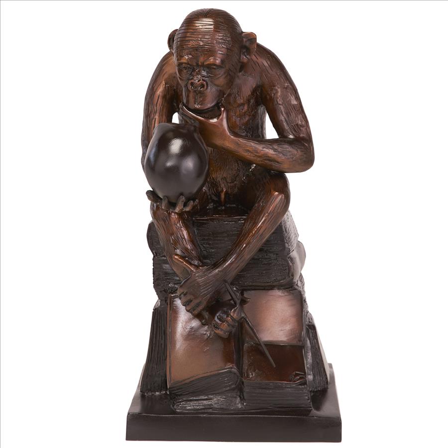 Darwin's Ape Thinker Cast Bronze Statue