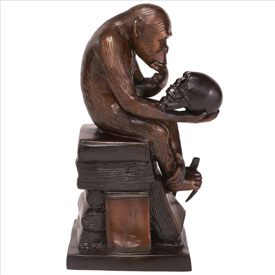 Darwin's Ape Thinker Cast Bronze Statue