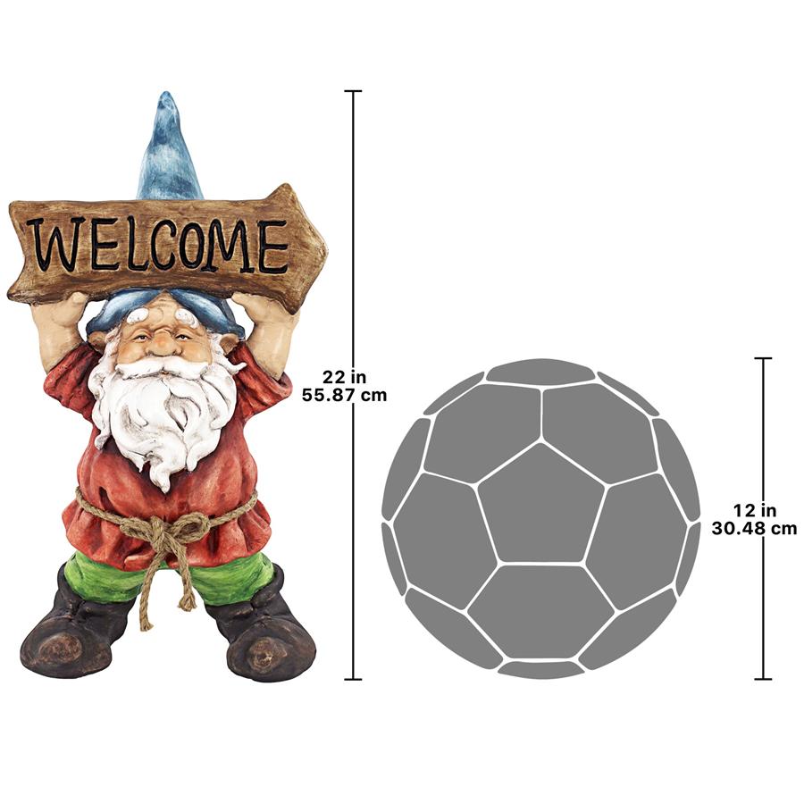 Welcoming Willie Garden Gnome Greeter Statue