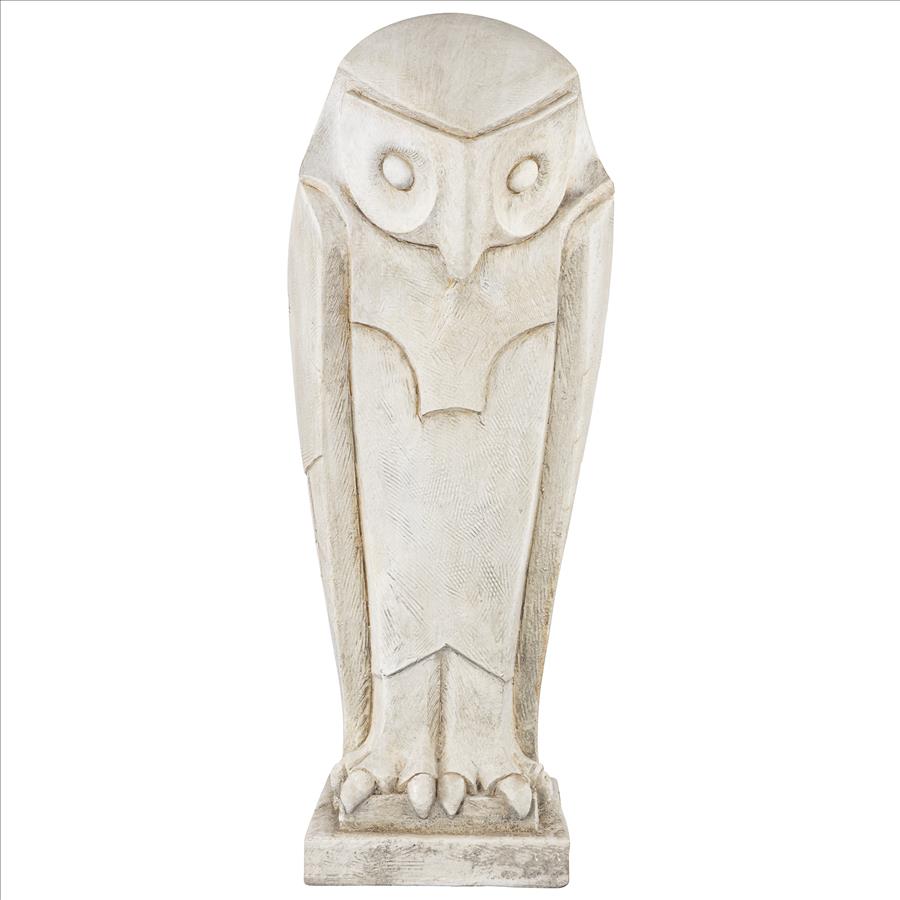 Polar Owl Sentinel Art Deco Cubist Bird Statue: Each