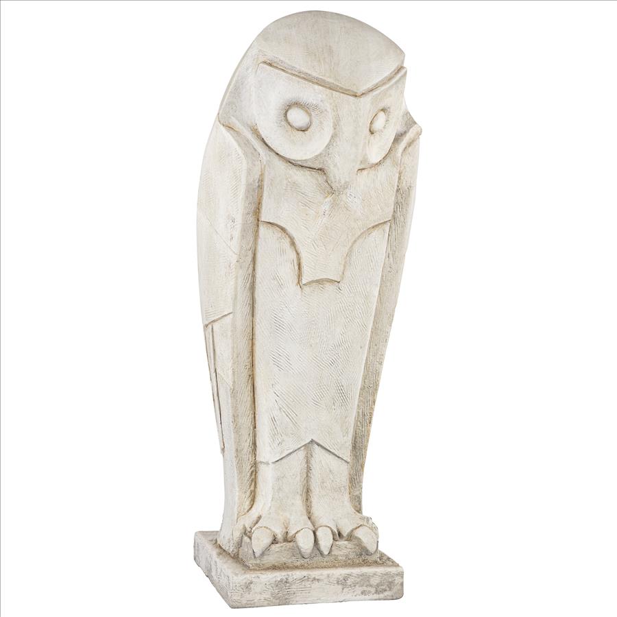 Polar Owl Sentinel Art Deco Cubist Bird Statue: Each