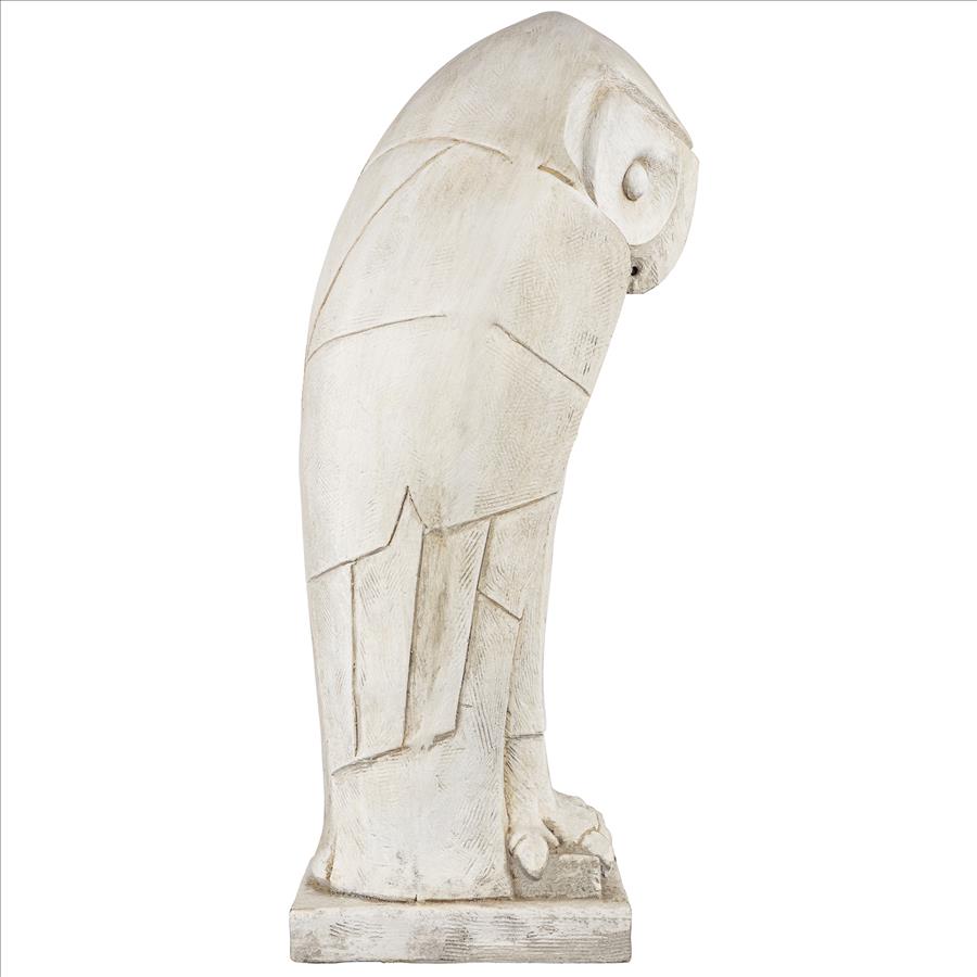 Polar Owl Sentinel Art Deco Cubist Bird Statue: Each