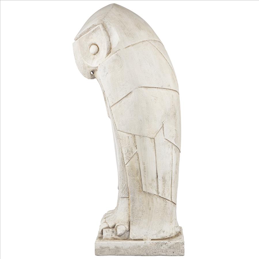 Polar Owl Sentinel Art Deco Cubist Bird Statue: Each