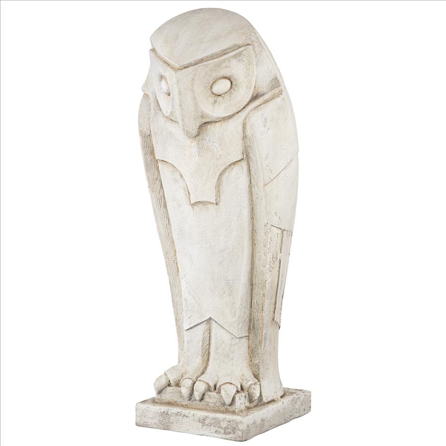 Polar Owl Sentinel Art Deco Cubist Bird Statue: Each