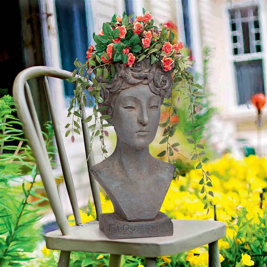 Flora, Roman Nymph of Flowers Sculptural Head Planter