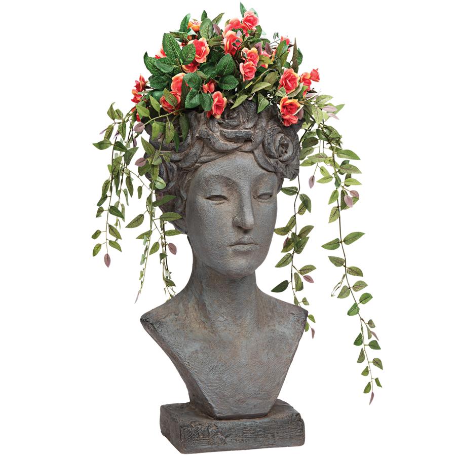 Flora, Roman Nymph of Flowers Sculptural Head Planter