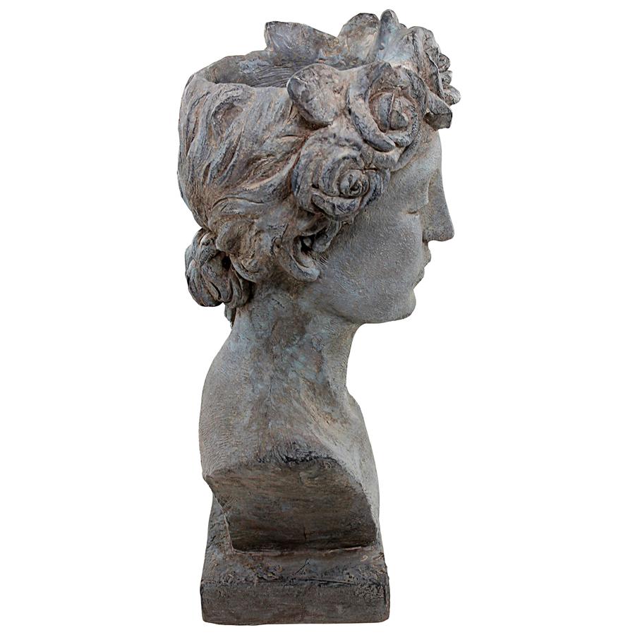 Flora, Roman Nymph of Flowers Sculptural Head Planter