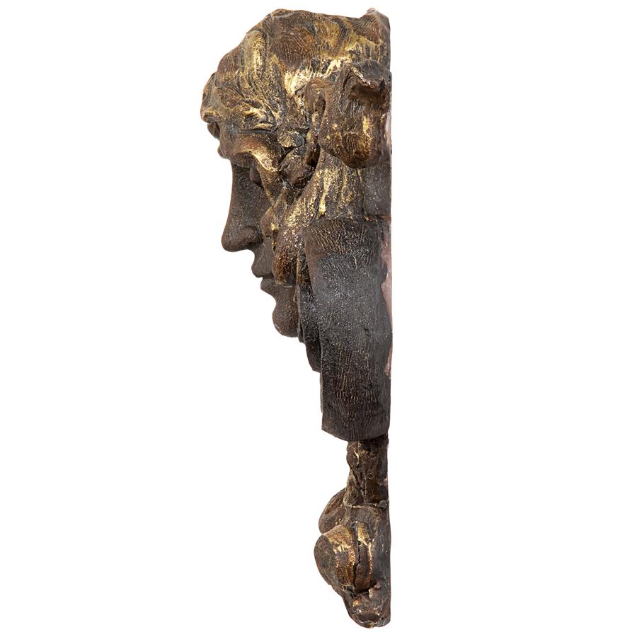 Art Nouveau Female Mascaron Architectural Wall Pocket Sculpture