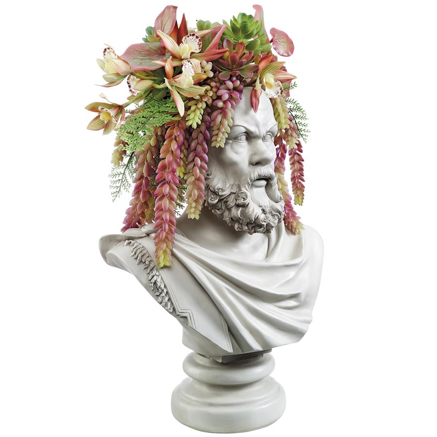 Bust Planters of Antiquity Statues: The Philosopher Socrates