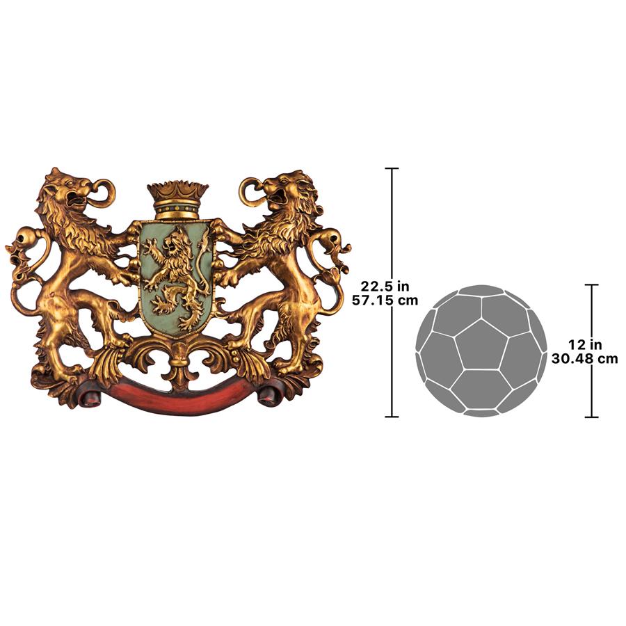 Heraldic Royal Lions Coat of Arms Wall Sculpture