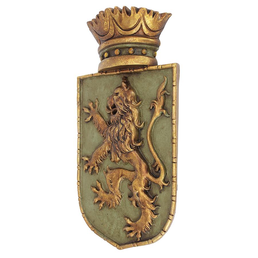 Medieval Rampant Lion Shield Wall Sculpture: Each