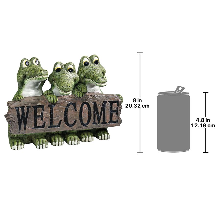 Ragin' Cajun Crocodile Welcome Sign Statue