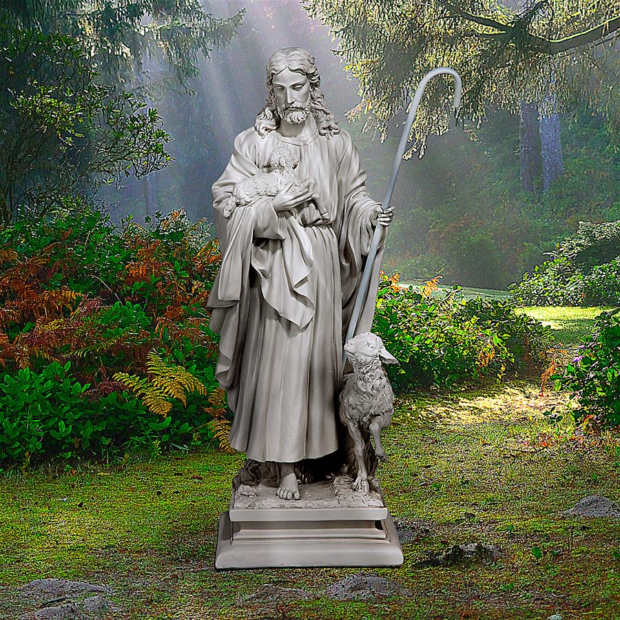 Jesus the Good Shepherd Garden Statue: Large