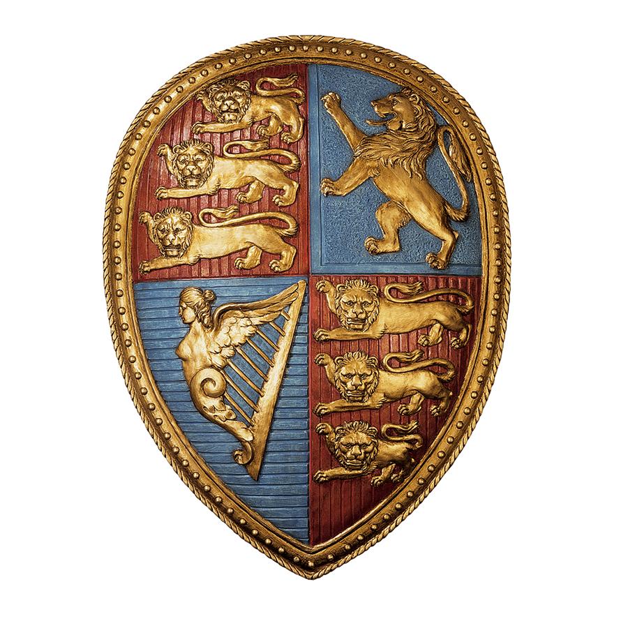 Queen Victoria's Royal Coat of Arms Sculptural Wall Shield