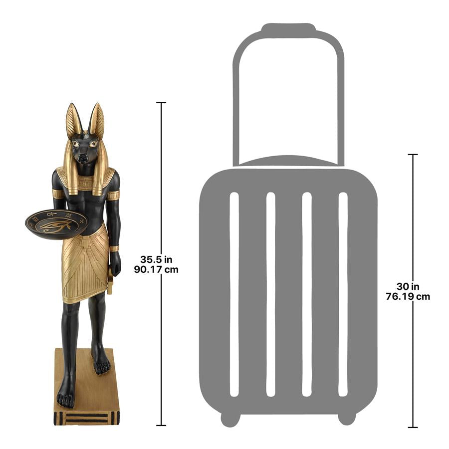 Anubis, Servant of the Egyptian Pharaohs Sculptural Pedestal Table