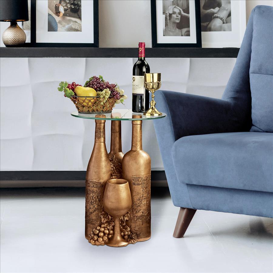 Wine and Dine Sculptural Glass-Topped Table