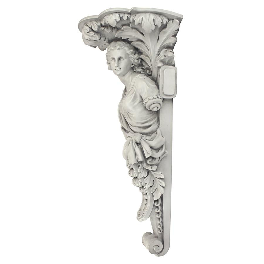 French Baroque Caryatid Facing Right Wall Sculpture