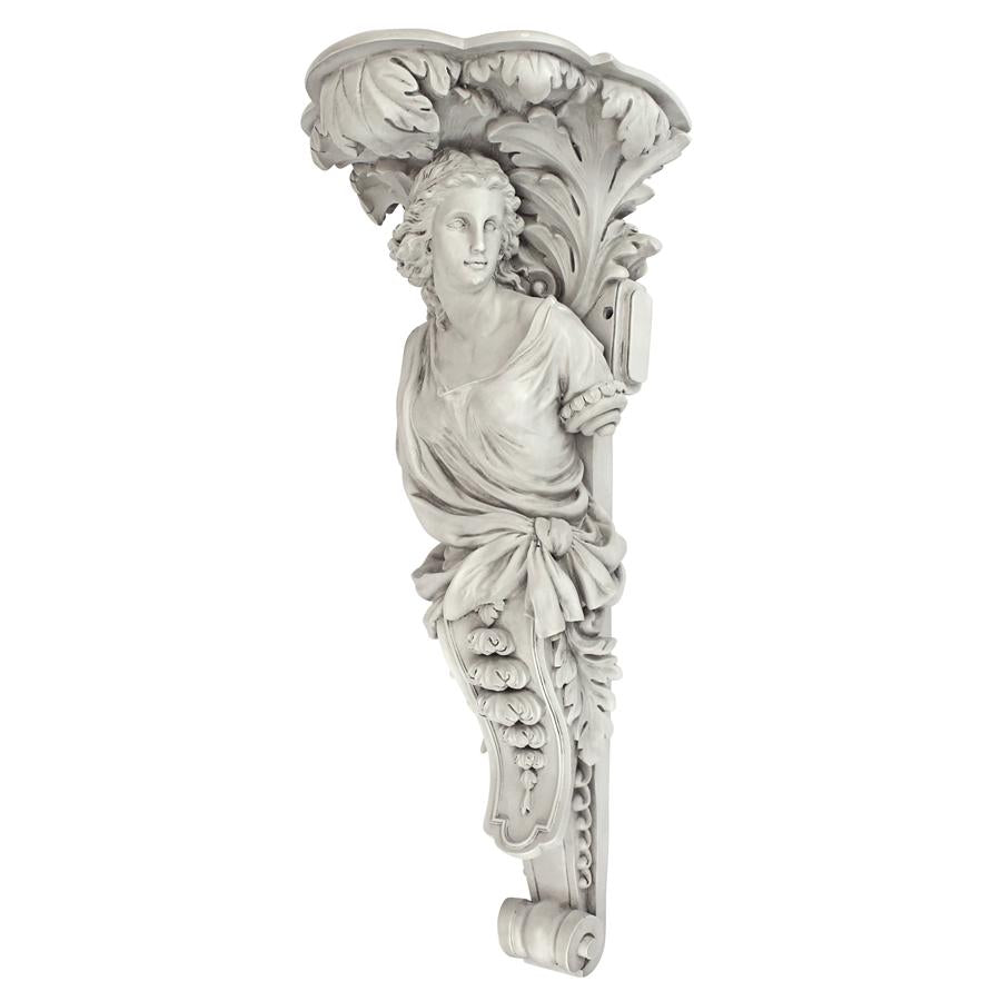 French Baroque Caryatid Facing Right Wall Sculpture