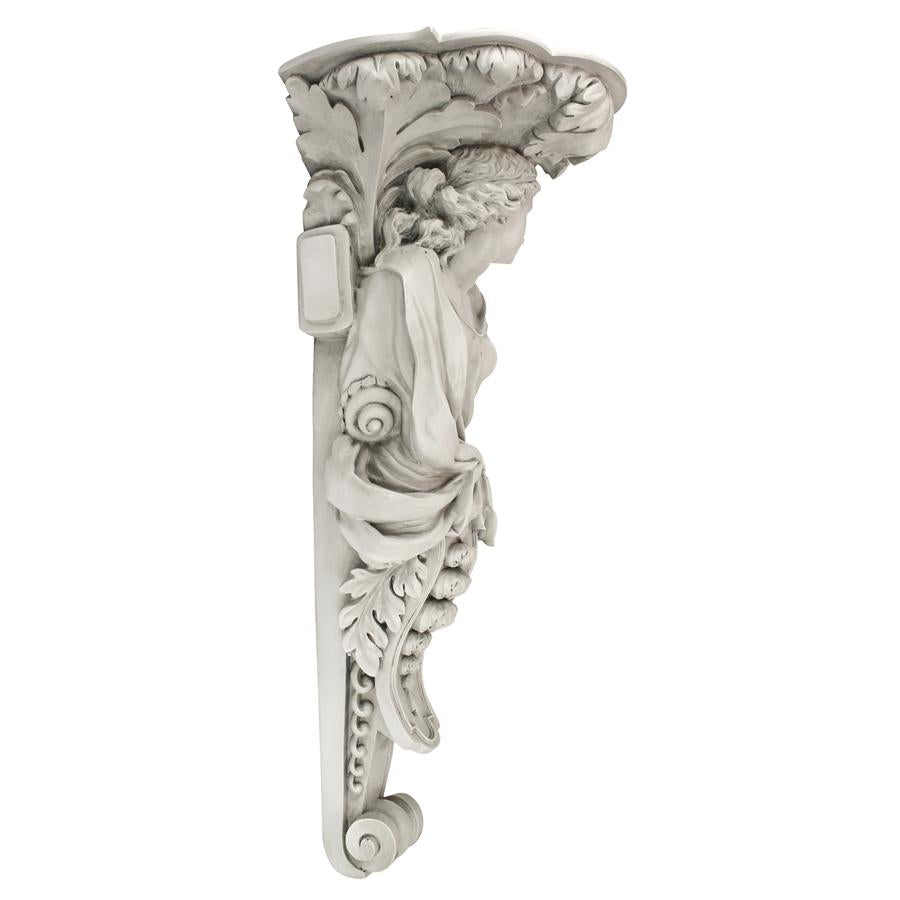 French Baroque Caryatid Facing Right Wall Sculpture