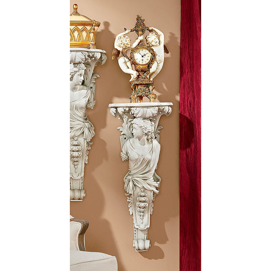 French Baroque Caryatid Facing Left Wall Sculpture