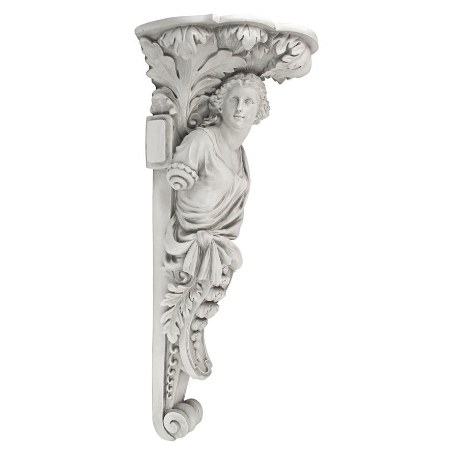 French Baroque Caryatid Facing Left Wall Sculpture