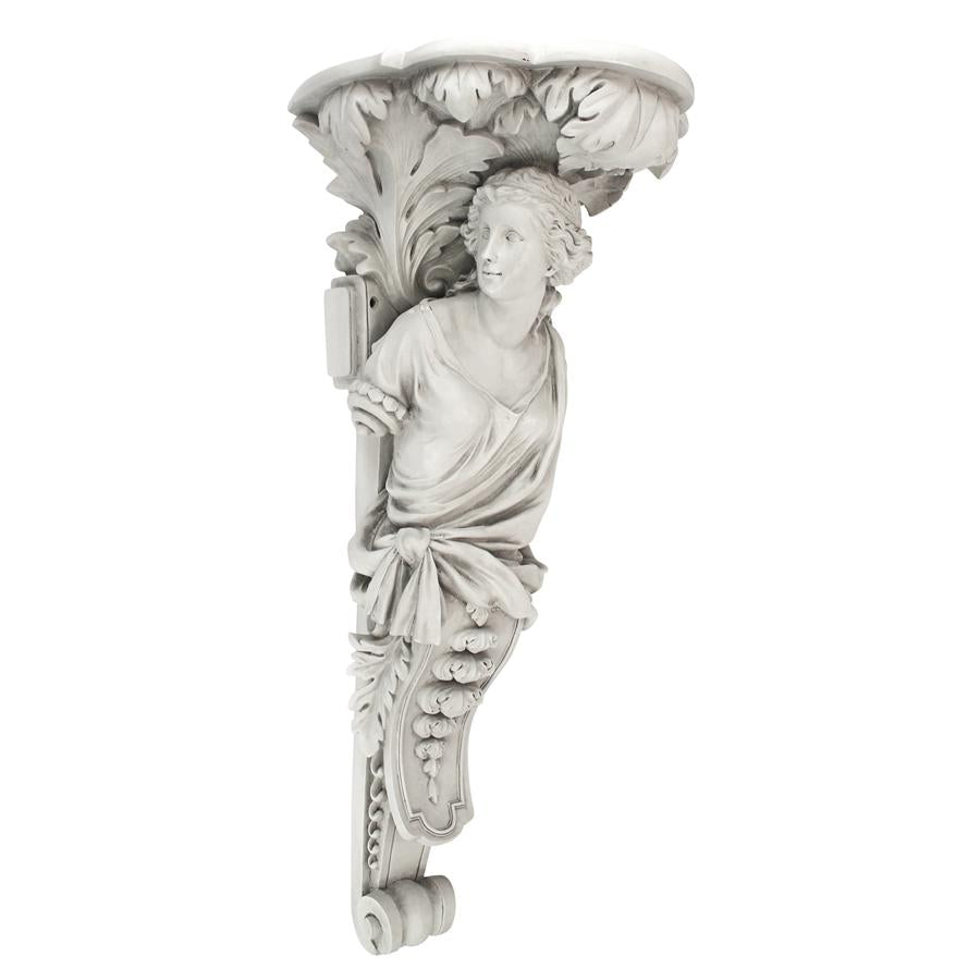 French Baroque Caryatid Facing Left Wall Sculpture