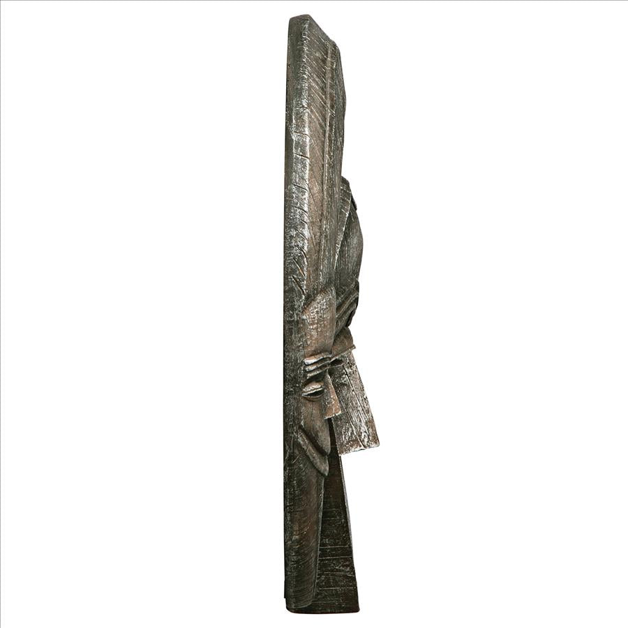 African Tribal Mask Wall Sculpture: Kwele