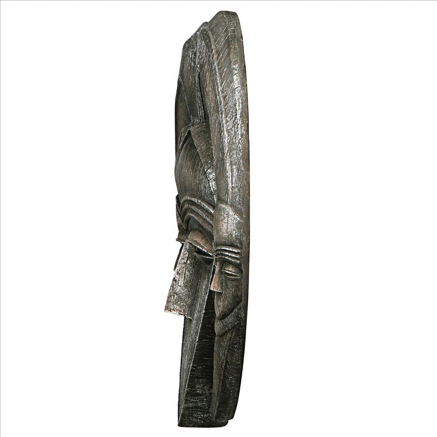 African Tribal Mask Wall Sculpture: Kwele