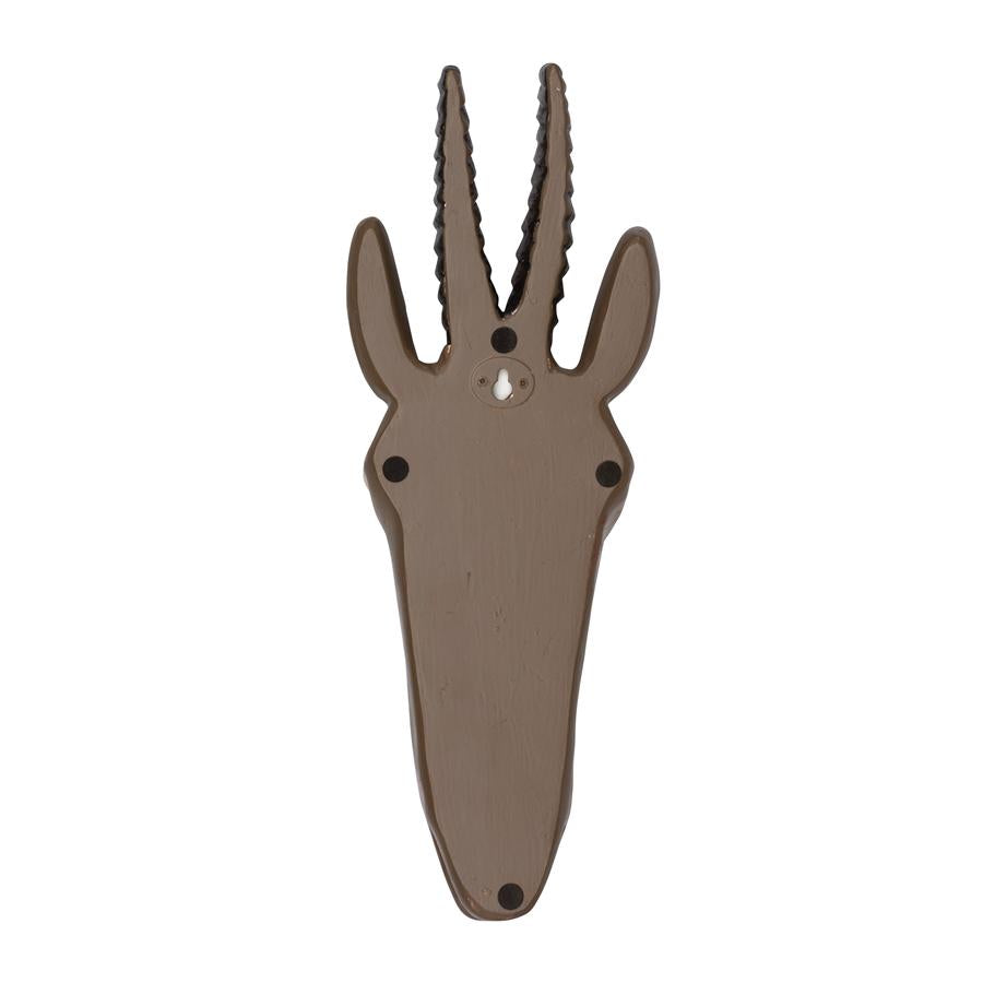 African Serengeti Animal Mask Tribal-Style Wall Sculpture: Gemsbok