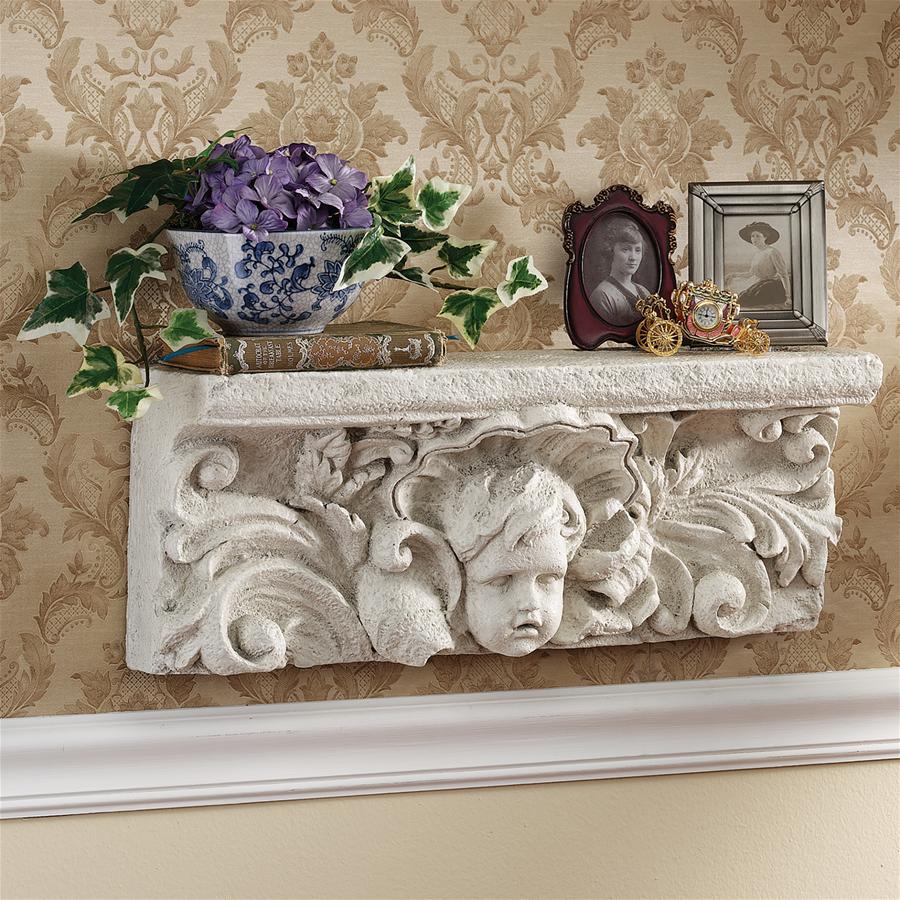 Cathedral Cherub Sculptural Wall Shelf