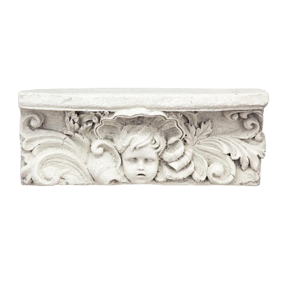 Cathedral Cherub Sculptural Wall Shelf