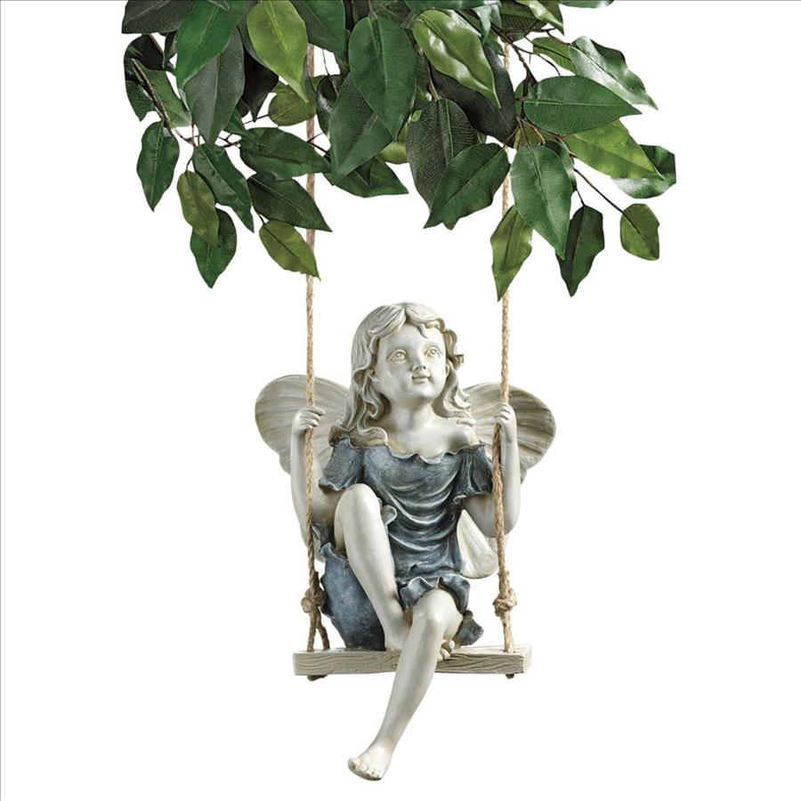 Summertime Fairy on a Swing Statue