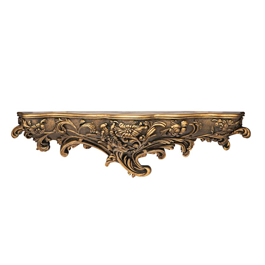 Brussels Floral Art Nouveau Sculptural Wall Shelf