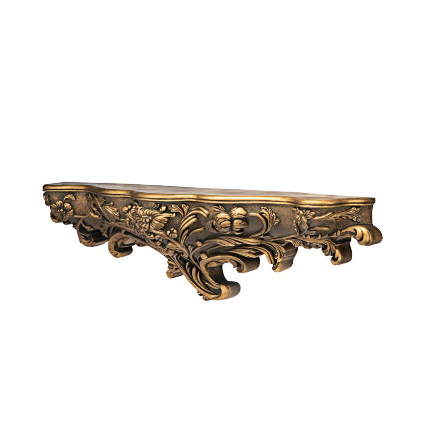 Brussels Floral Art Nouveau Sculptural Wall Shelf