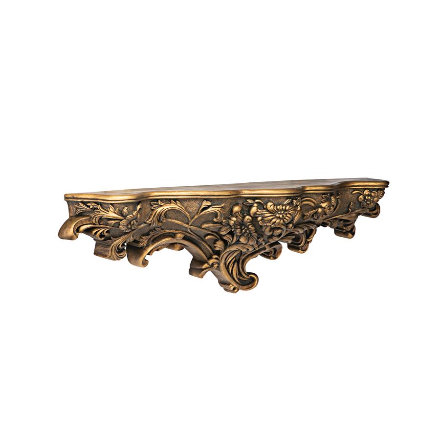 Brussels Floral Art Nouveau Sculptural Wall Shelf