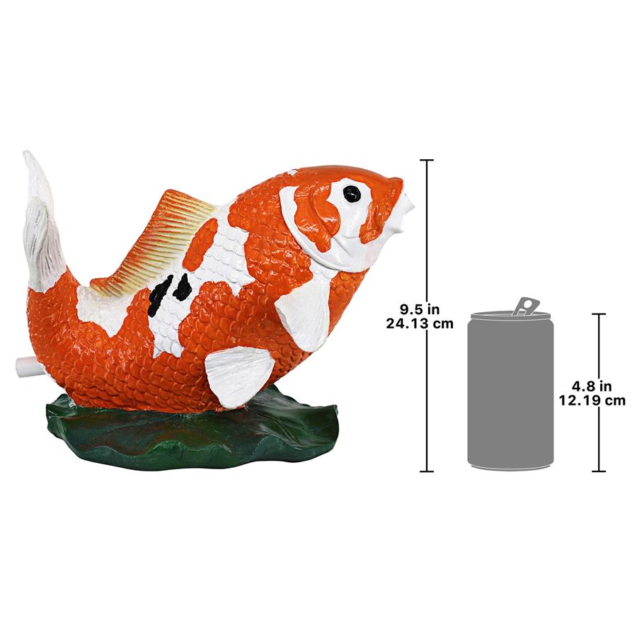 Kohaku Asian Koi Piped Spitter Statue