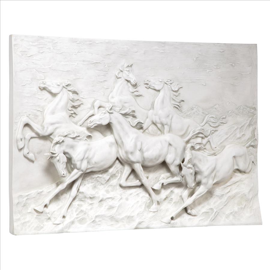 Wild Horse Stampede Frieze Wall Sculpture