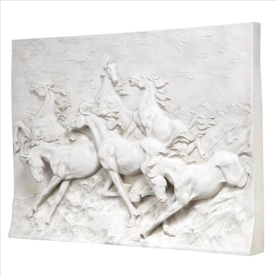 Wild Horse Stampede Frieze Wall Sculpture