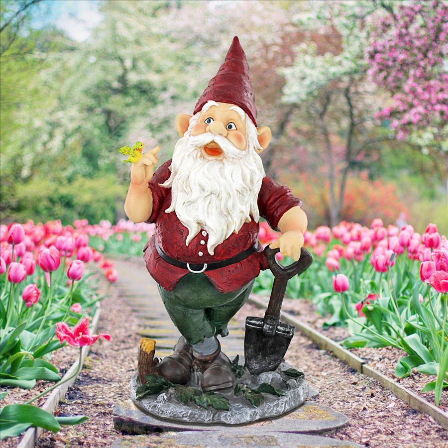 Birdy and Spader the Garden Gnome Statue