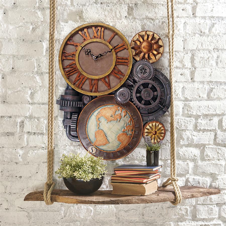 Gears of Time Sculptural Wall Clock: Large