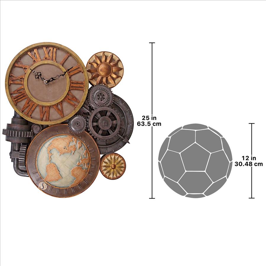 Gears of Time Sculptural Wall Clock: Large