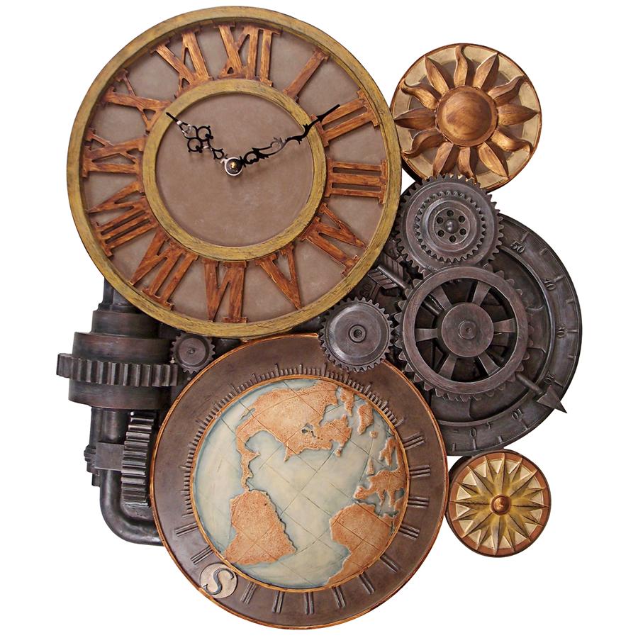 Gears of Time Sculptural Wall Clock: Large