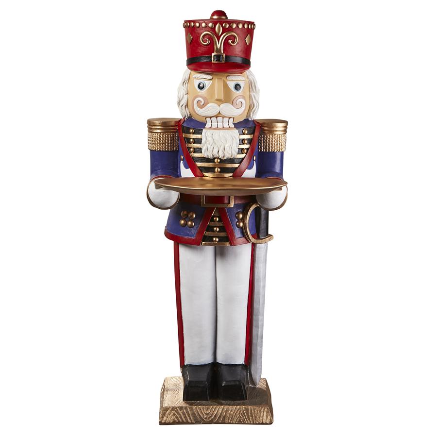 Nutcracker Soldier Holiday Butler Sculptural Pedestal Table