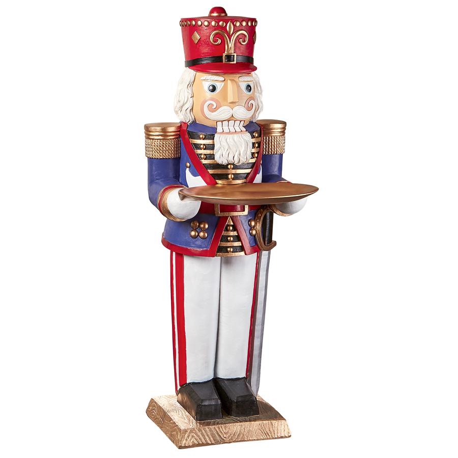 Nutcracker Soldier Holiday Butler Sculptural Pedestal Table