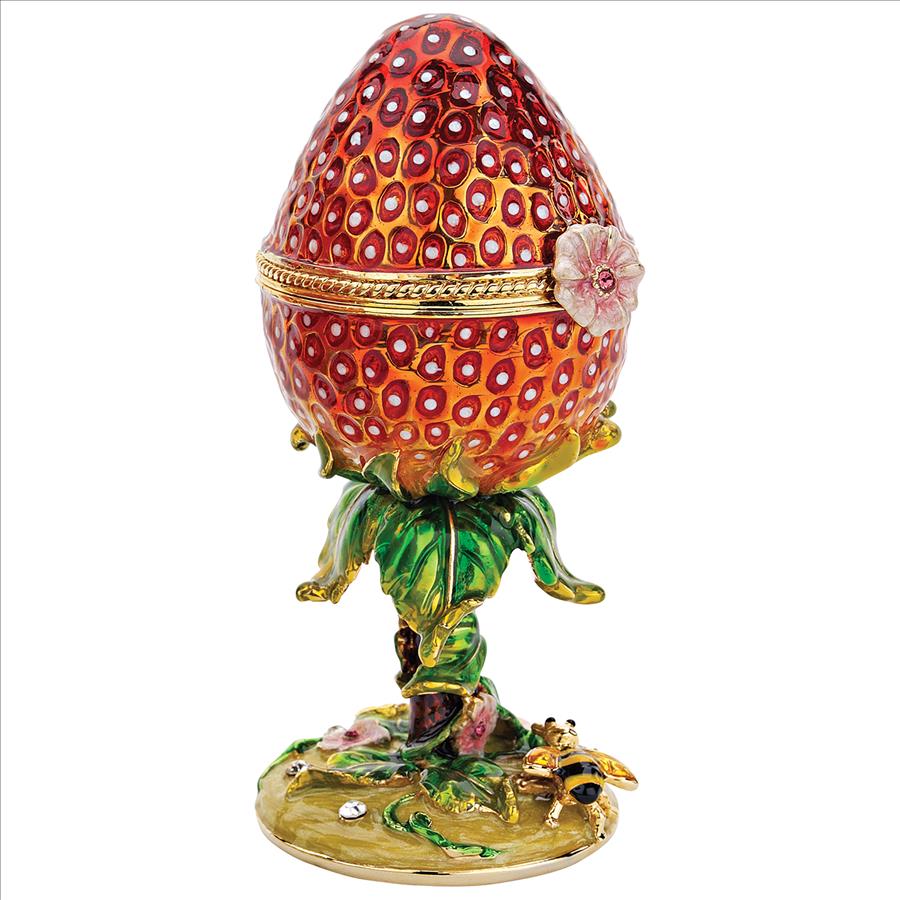 Gardens Treasures Romanov-Style Collectible Enameled Egg: Strawberry